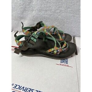 Chaco ZX1 Ecotread Camper Turquoise Patterned Sandals Youth Size 3